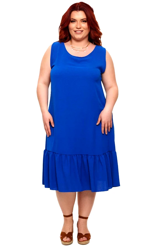 Lingerie Center Plus Size Αμάνικο Φόρεμα Με Χρυσή Αλυσίδα - Μπλε‌‌ Ρουά - LC3286-Μπλε Ρουά-One Size