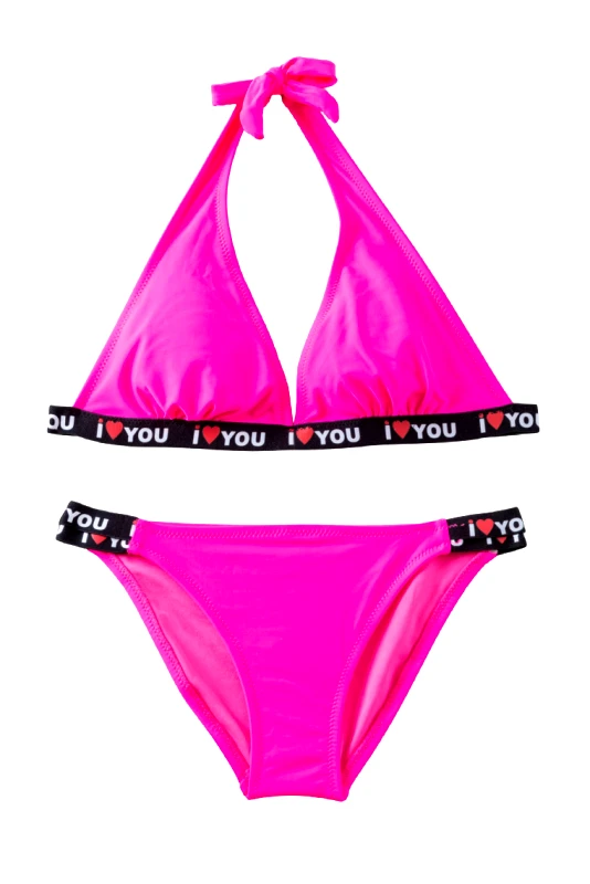 Lingerie Center Μαγιό Παιδικό - Εφηβικό Τρίγωνο Μπικίνι Love - Φουξ - GT2377-Φουξ-8-10 ετών