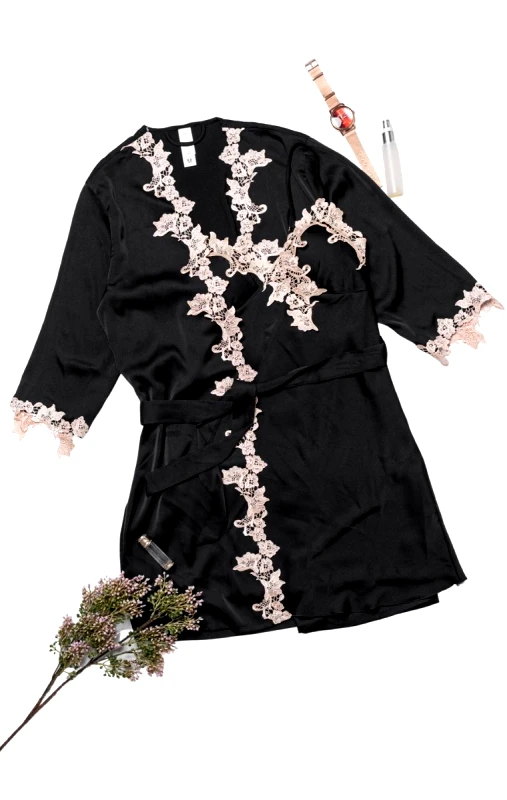 Lingerie Center Σετ Ρόμπα &amp; Νυχτικιά Kilian - Μαύρο - LC2104-Μαύρο-L