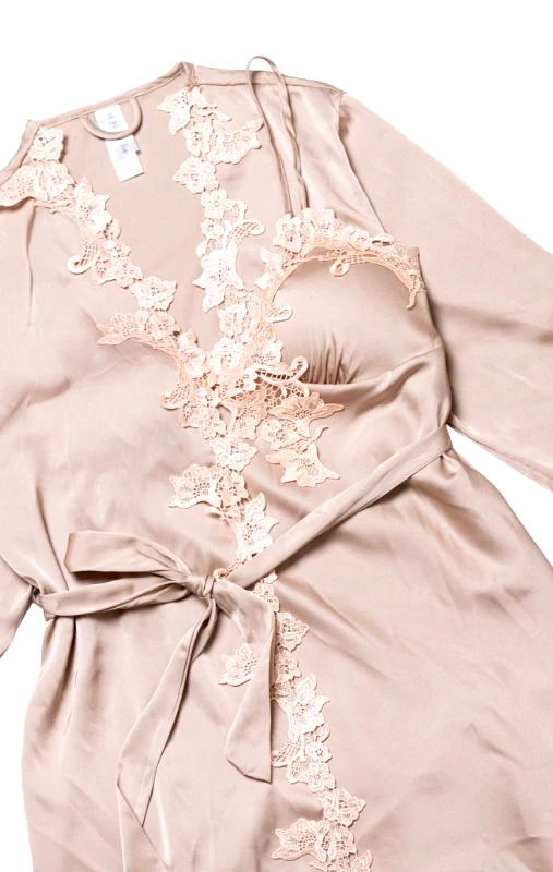 Lingerie Center Σετ Ρόμπα &amp; Νυχτικιά Kilian - Μπεζ - LC2104-Μπεζ-XXL