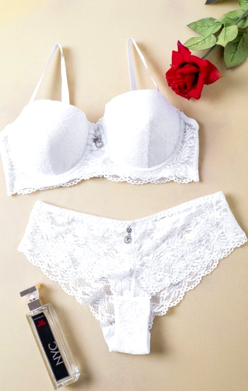 Lingerie Center Plus Size Σετ Strapless Σουτιέν &amp; Κιλοτάκι - Λευκό - LC16175-Λευκό-80D/XL