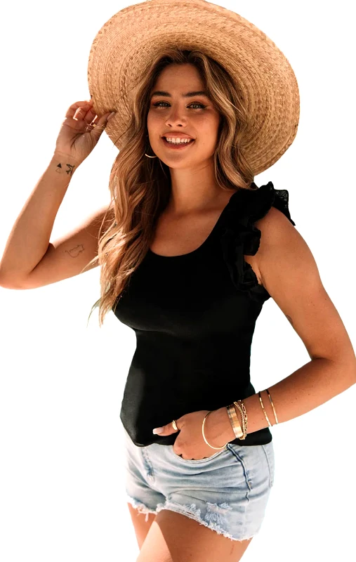 Lingerie Center Μπλουζάκι Αμάνικο Malena - Μαύρο - LC25120144-Μαύρο-XL