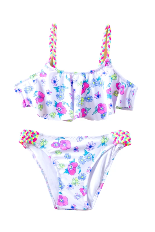 Lingerie Center Μαγιό Μπικίνι Παιδικό Εμπριμέ Summer Style - Λευκό - SM2102-Λευκό-14 ετών