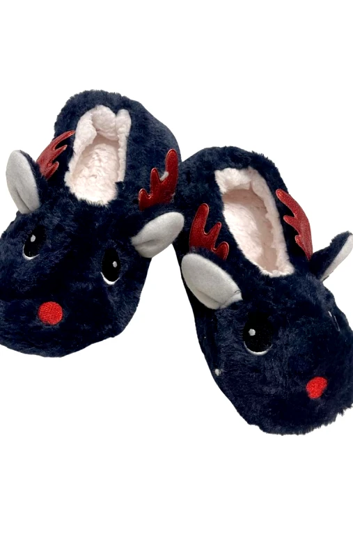 Lingerie Center Χνουδωτή Παντόφλα Bunny Christmas Kids - Μπλε - LC5052-1-Μπλε-32/35