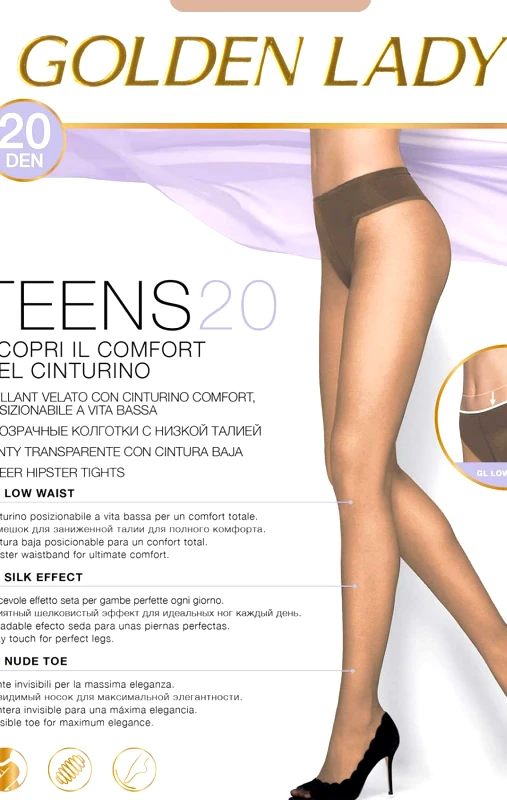 Lingerie Center Καλσόν Golden Lady Χαμηλοκάβαλο 20Den 1+1 Δώρο - Μπεζ - GL7721-Μπεζ-One Size