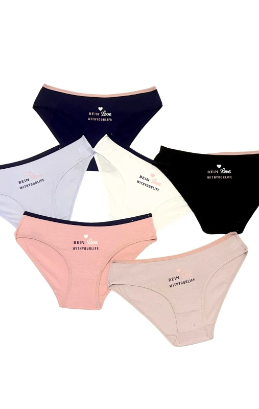 Lingerie Center Πακέτο 3 Τεμαχίων Βαμβακερά Κιλοτάκια Love - Πολύχρωμο - LC6612-Πολύχρωμο-S/M