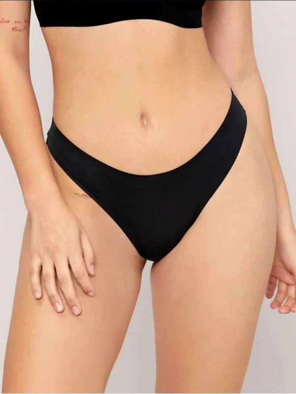 Lingerie Center Seamless String Laser Cut - Μαύρο - LC9012-Μαύρο-XS