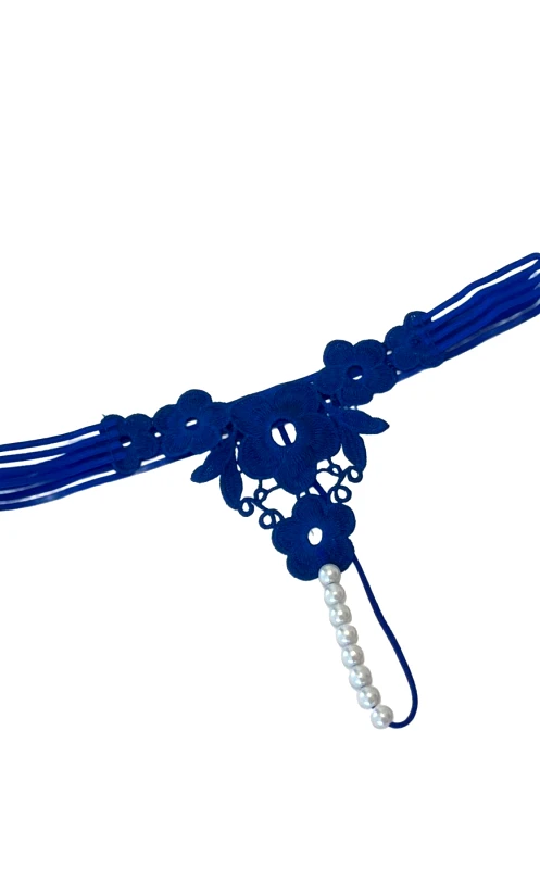 Lingerie Center Κιλοτάκι String με Πέρλα Gina - Μπλε‌‌ Ρουά - LC671121-8-Μπλέ Ρουά-One Size