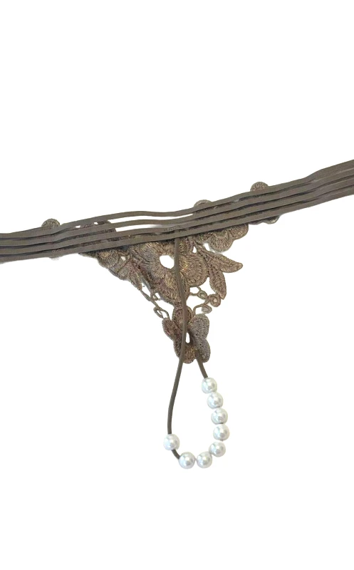 Lingerie Center Κιλοτάκι String με Πέρλα Gina - Μπεζ - LC671121-8-Μπέζ-One Size