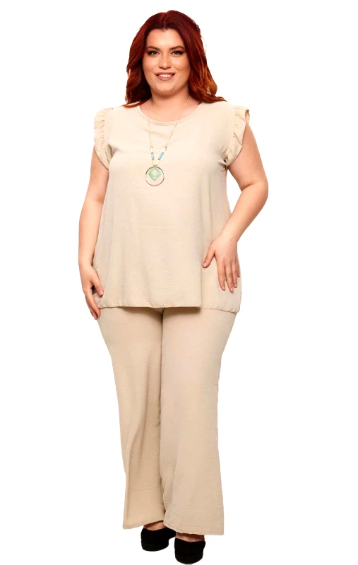 Lingerie Center Plus Size Σετ &amp; Δώρο Κρεμαστό - Μπεζ - LC22910-Μπεζ-One Size