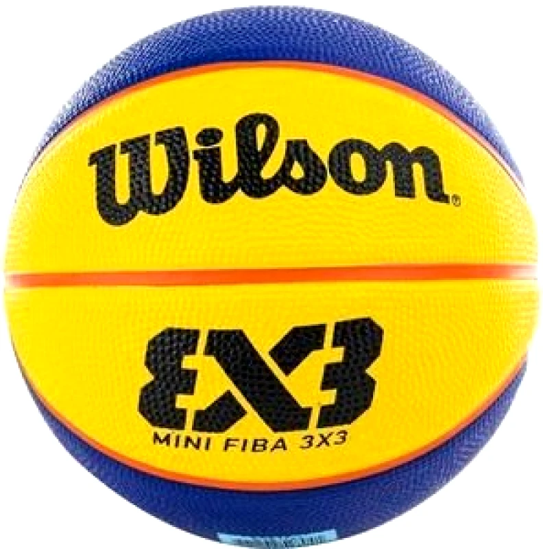 WILSON ΜΠΑΛΑ WILSON FIBA 3X3 MINI RUBBER BASKETBALL ΜΠΛΕ/ΚΙΤΡΙΝΗ (1)