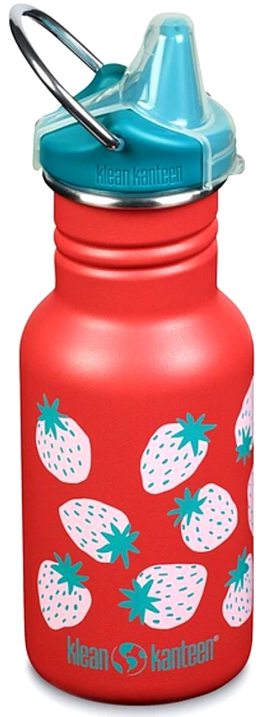 KLEAN KANTEEN ΠΑΓΟΥΡΙ KLEAN KANTEEN KID CLASSIC NARROW WITH SIPPY CAP CORAL STRAWBERRIES ΚΟΚΚΙΝΟ (355 ML)