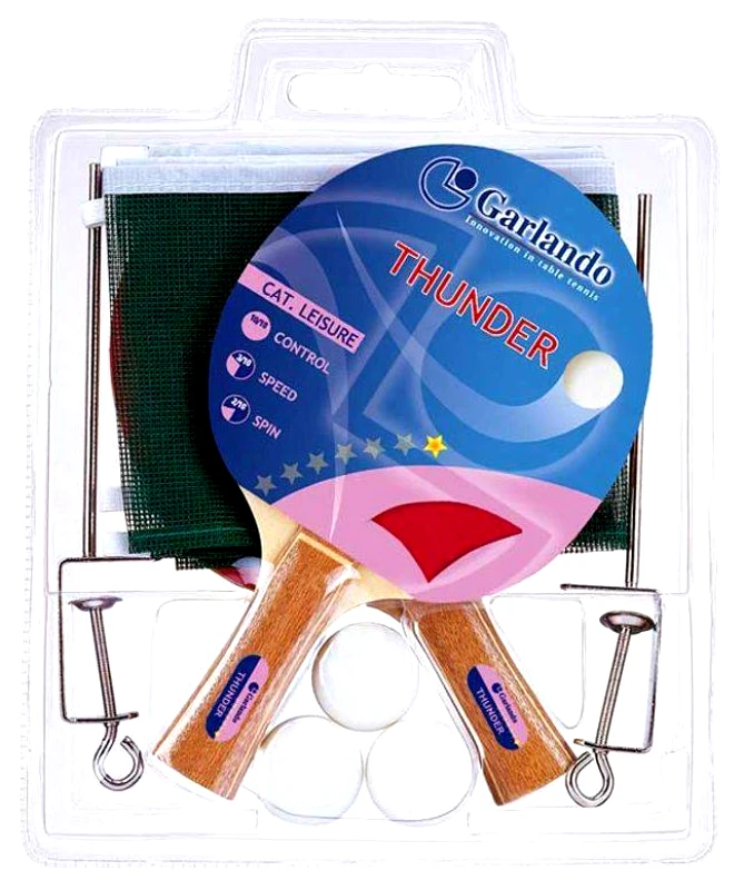 GARLANDO ΣΕΤ PING-PONG GARLANDO THUNDER PLUS 2 ΡΑΚΕΤΕΣ, 3 ΜΠΑΛΑΚΙΑ - ΔΙΧΤΥ