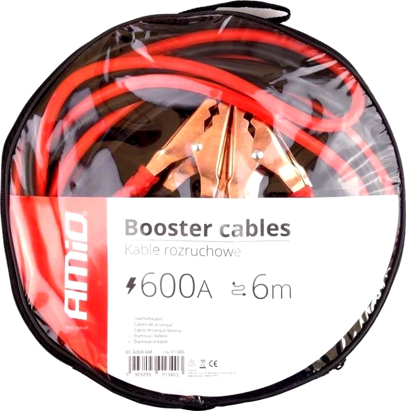 AMIO ΚΑΛΩΔΙΟ ΜΠΑΤΑΡΙΑΣ AMIO 600A 6M (01340)