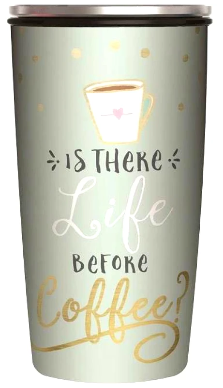BAMBOO ΠΟΤΗΡΙ ΘΕΡΜΟΣ BAMBOO SLIDECUP LIFE BEFORE COFFEE - GOLD BAMBOO INOX (420ML)
