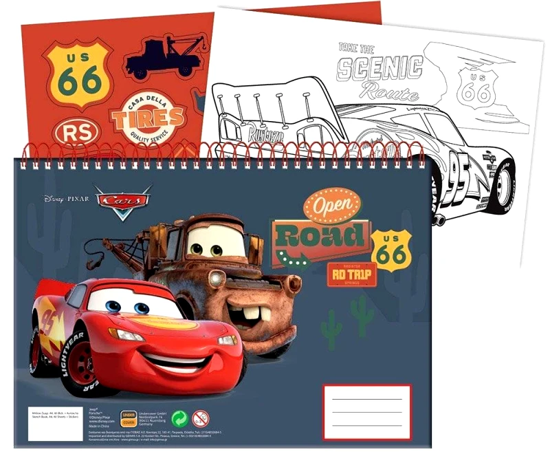 GIM ΜΠΛΟΚ ΖΩΓΡΑΦΙΚΗΣ GIM 23X33 ΜΕ STICKERS CARS 2023