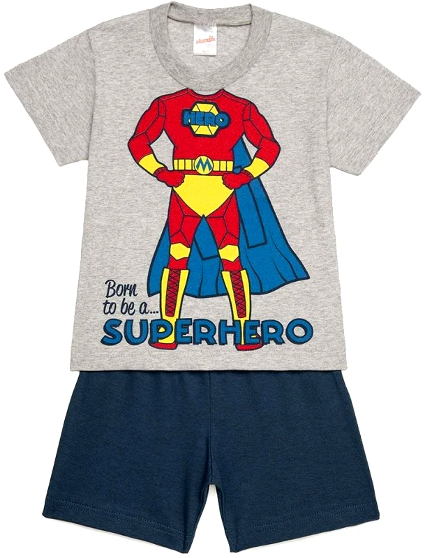 MINERVA ΠΥΖΑΜΑ MINERVA SUPERHERO ΓΚΡΙ (98-104CM.)-(3-4 ΕΤΩΝ)