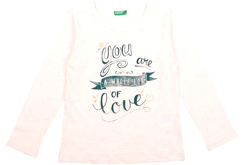 BENETTON ΜΠΛΟΥΖΑ ΜΑΚΡΥΜΑΝΙΚΗ BENETTON 3 INDIGO GIRL ΡΟΖ ΜΕΛΑΝΖΕ (82 CM)-(1-2 ΕΤΩΝ)