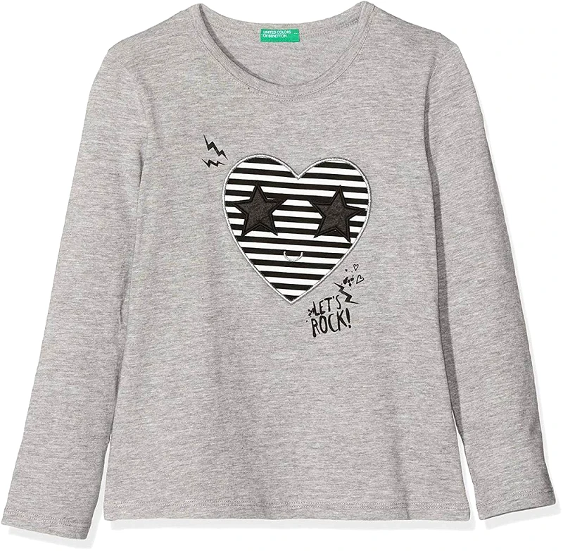 BENETTON ΜΠΛΟΥΖΑ ΜΑΚΡΥΜΑΝΙΚΗ BENETTON FUNZIONE 1 GIRL ΓΚΡΙ ΜΕΛΑΝΖΕ (82 CM)-(1-2 ΕΤΩΝ)