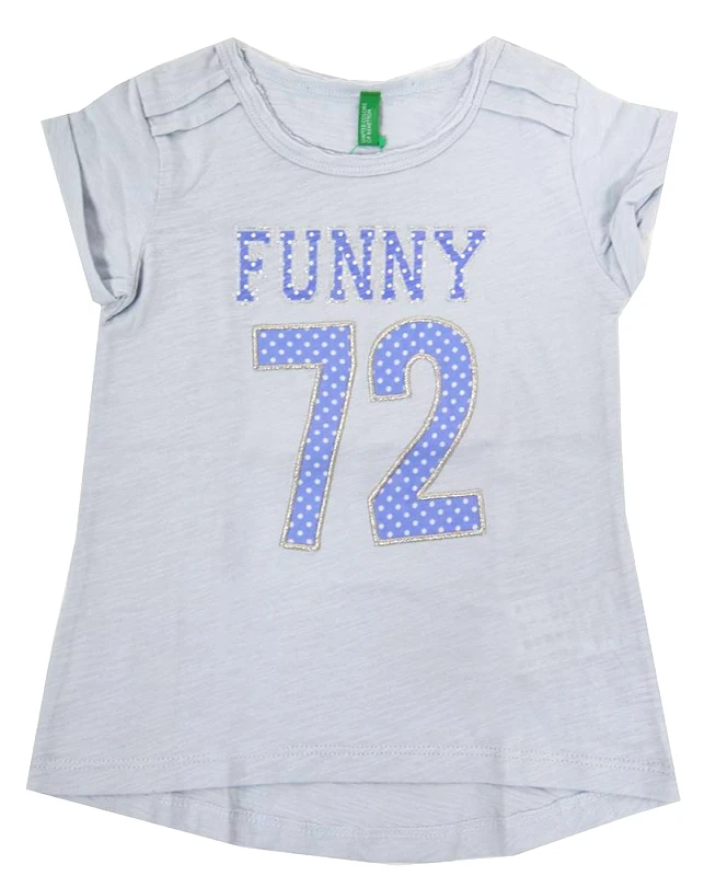 BENETTON ΜΠΛΟΥΖΑ ΜΕ ΚΟΝΤΟ ΜΑΝΙΚΙ BENETTON CHEERLEADERS ΑΝΟΙΧΤΟ ΓΚΡΙ ΜΕΛΑΝΖΕ (110 CM)-(4-5 ΕΤΩΝ)