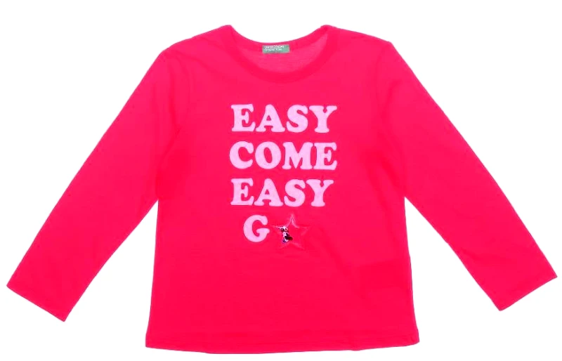 BENETTON ΜΠΛΟΥΖΑ ΜΑΚΡΥΜΑΝΙΚΗ BENETTON COLOR GIRL LUG ΚΟΚΚΙΝΟ (82 CM)-(1-2 ΕΤΩΝ)