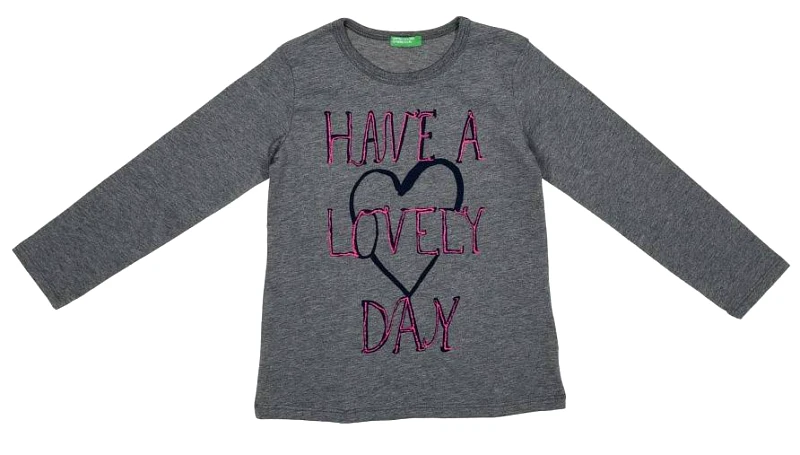 BENETTON ΜΠΛΟΥΖΑ ΜΑΚΡΥΜΑΝΙΚΗ BENETTON 4 STREET GIRL ΓΚΡΙ ΜΕΛΑΝΖΕ (90 CM)-(2 ΕΤΩΝ)