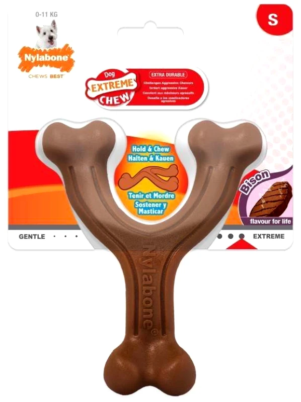 NYLABONE NYLABONE EXTREME CHEW WISHBONE BISON S