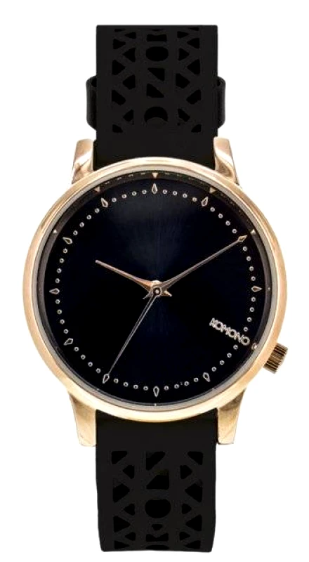 KOMONO ΓΥΝΑΙΚΕΙΟ ΡΟΛΟΙ KOMONO ESTELLE CUTOUT BLACK ROSE
