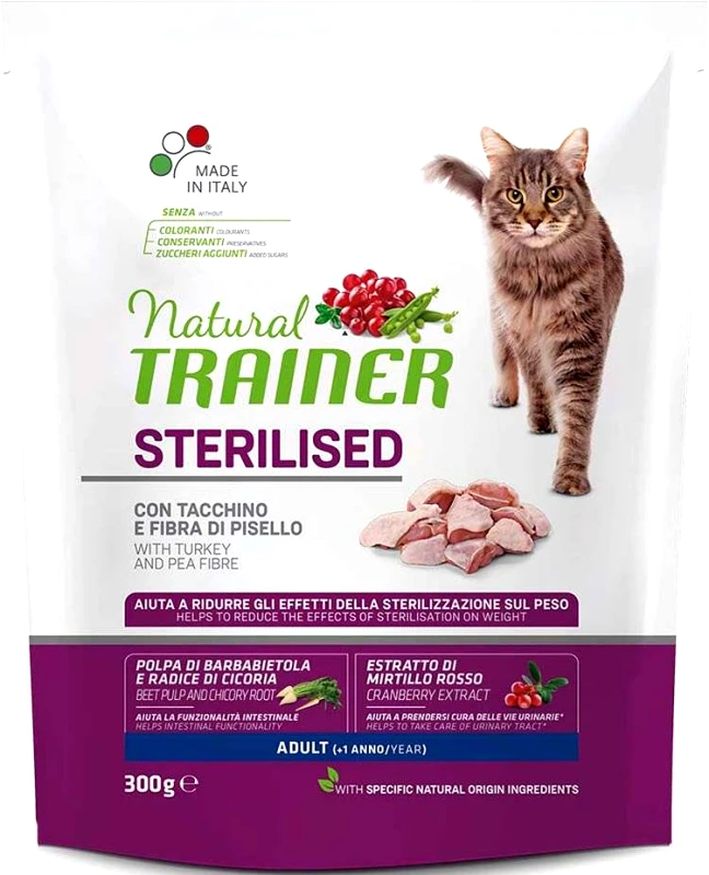 TRAINER ΤΡΟΦΗ ΓΑΤΑΣ TRAINER NATURAL CAT ADULT STERILISED ΛΕΥΚΑ ΚΡΕΑΤΑ (300GR)