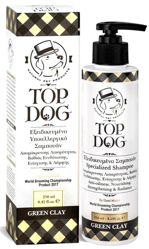 TOP DOG ΣΑΜΠΟΥΑΝ ΣΚΥΛΟΥ TOP DOG ΦΥΤΙΚΟ GREEN CLAY 250ML