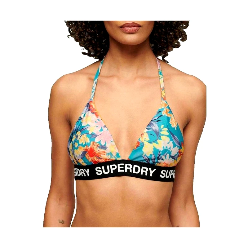 Superdry Μαγιό μόνο το πάνω ή κάτω μέρος Superdry Haut de bikini triangle Logo Bleu