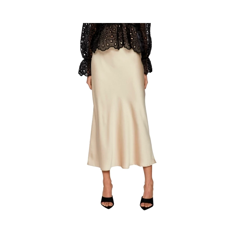Vila Μίντι φούστες Vila Noos Elette Skirt - Cement