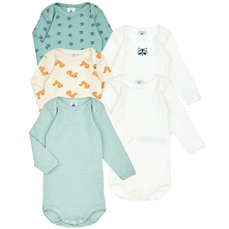 Petit Bateau Παιδικά κορμάκια Petit Bateau BODY US ML RITON PACK X5