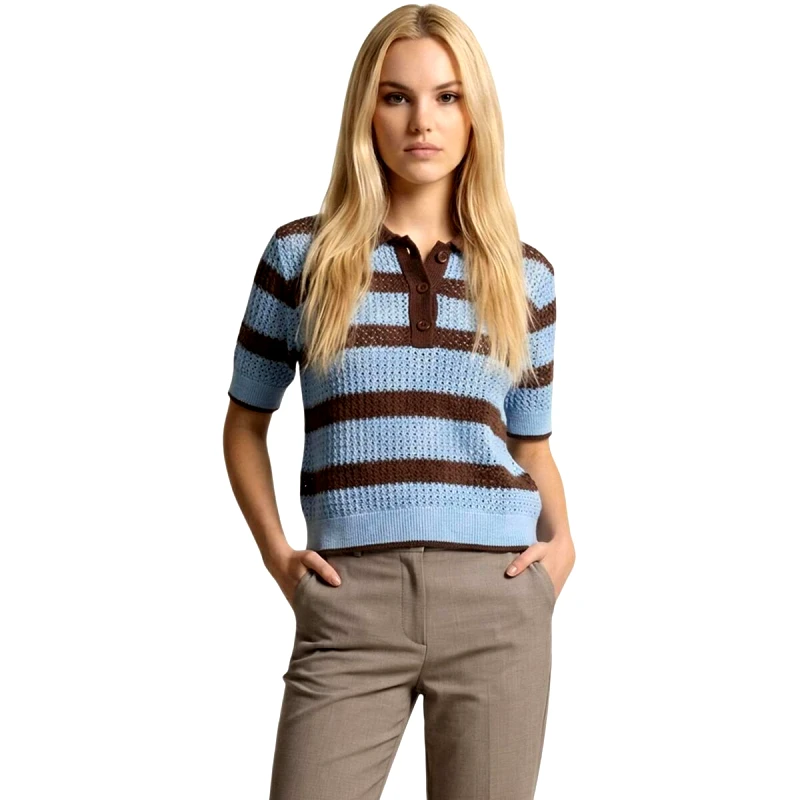 I Am Πόλο με κοντά μανίκια I Am Polo Cotone Rigato 6090