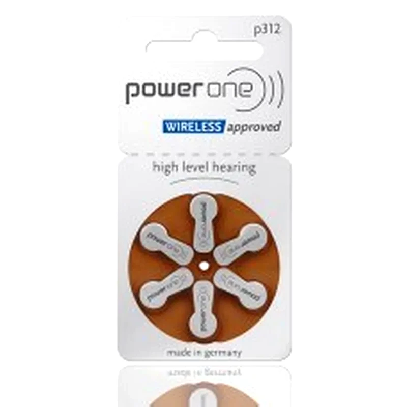 POWER ONE Power One Μπαταρίες Ακουστικών Βαρηκοΐας P312, Mercury Free, 1.45v, 6τμχ