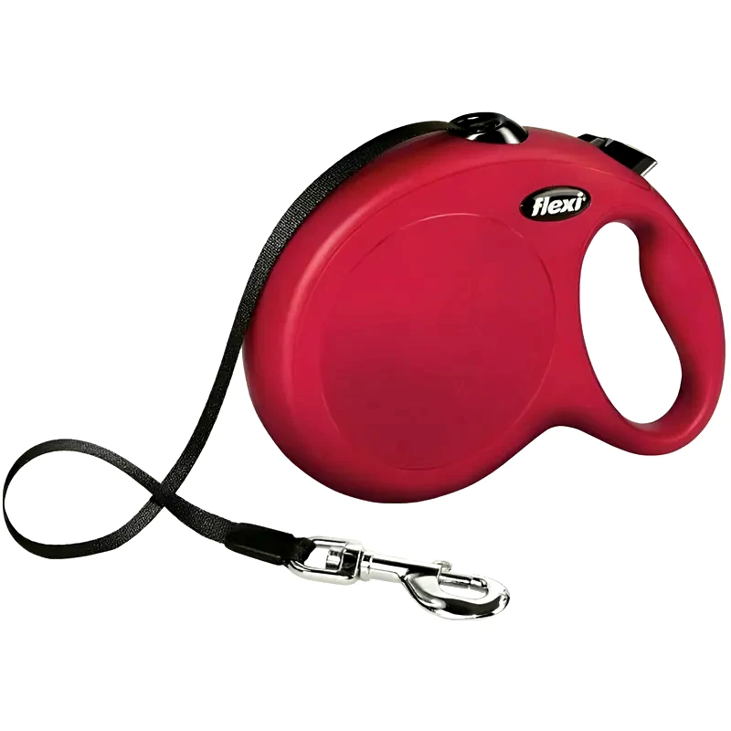 FLEXI Πτυσσόμενο Λουράκι Flexi New Classic No L Για Σκύλο - Κόκκινο/Μαύρο