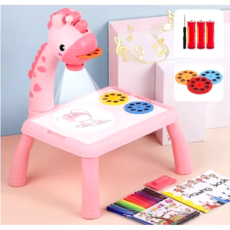 OEM Projector Painting Toys 3 In 1 Puzzle Projection Painted Cartoon Children Early Learning Desk Gift