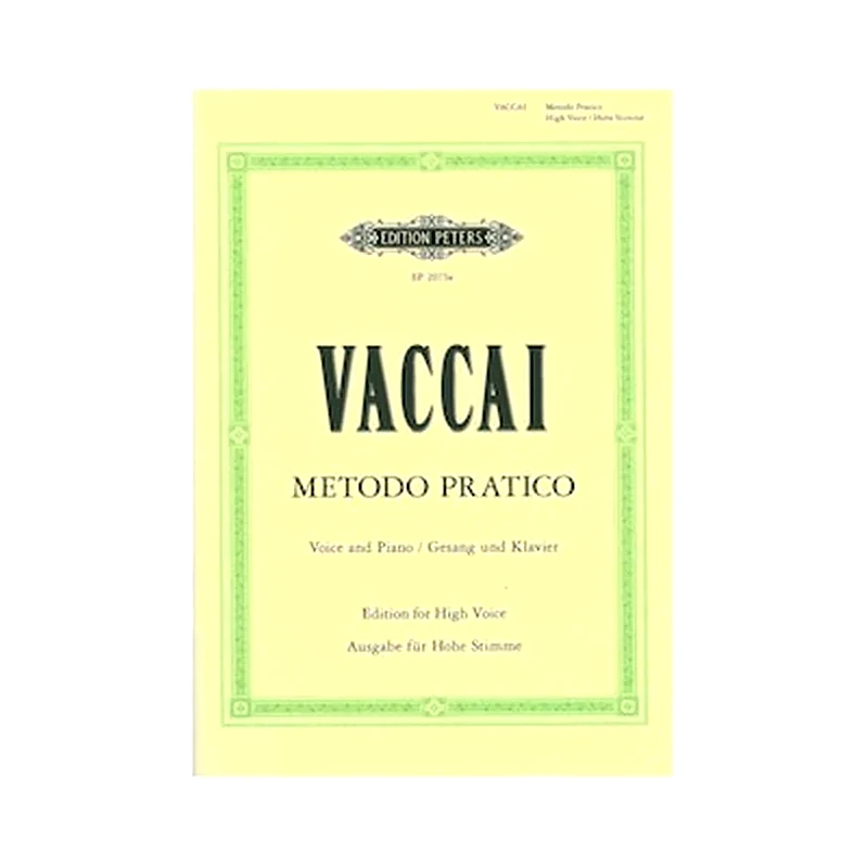 EDITION PETERS Edition Peters Vaccai - Practical Method For High Voice - Piano Βιβλίο Για Φωνή Και Πιάνο