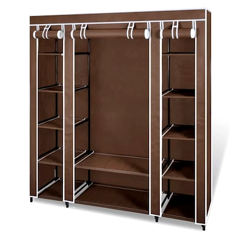 VIDAXL Vidaxl Ντουλάπα Με Ράφια / Σωλήνες Καφέ 45 X 150 X 176 Εκ. Υφασμάτινη