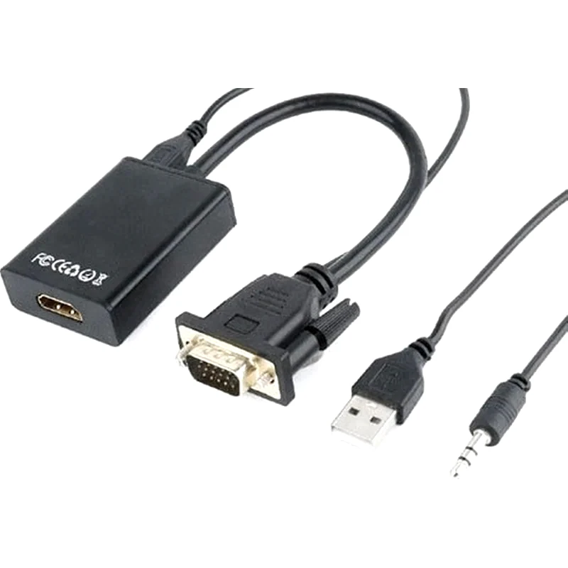 CABLEXPERT Cablexpert Vga To Hdmi Adapter Cable 0.15m Black (a-vga-hdmi-01)