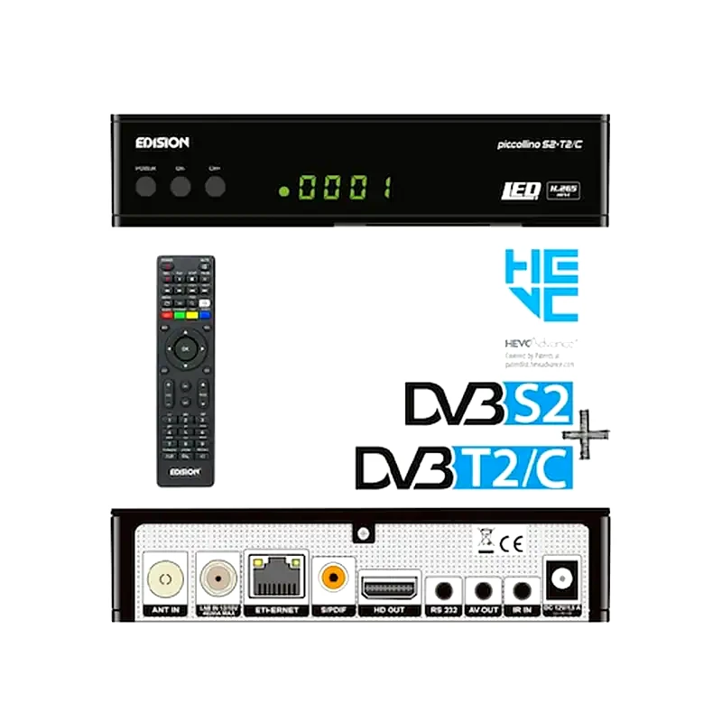 EDISION Δορυφορικός Δέκτης Edision Piccollino S2+t2/c Combo Tuner Wifi Support