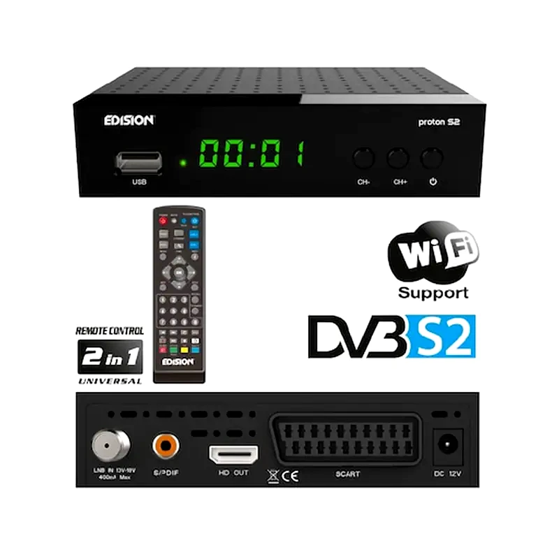 EDISION Δορυφορικός Δέκτης Edision Proton S2 Wifi Support