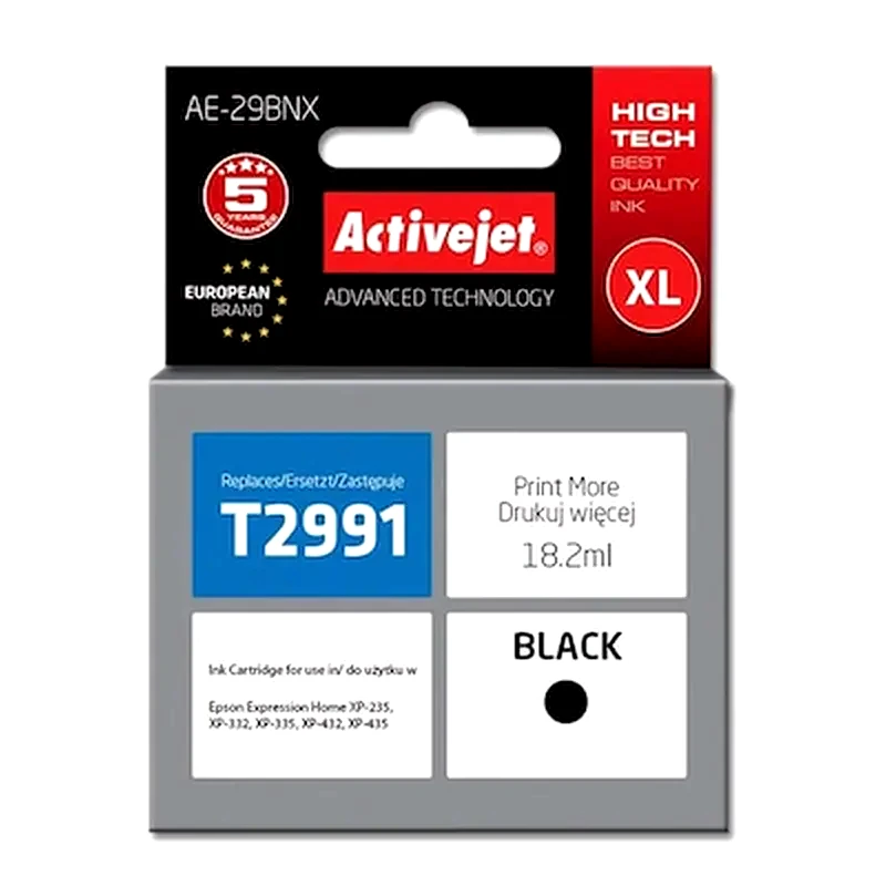 ACTIVEJET Συμβατό Epson T2991 Μαύρο Μελάνι Εκτυπωτή