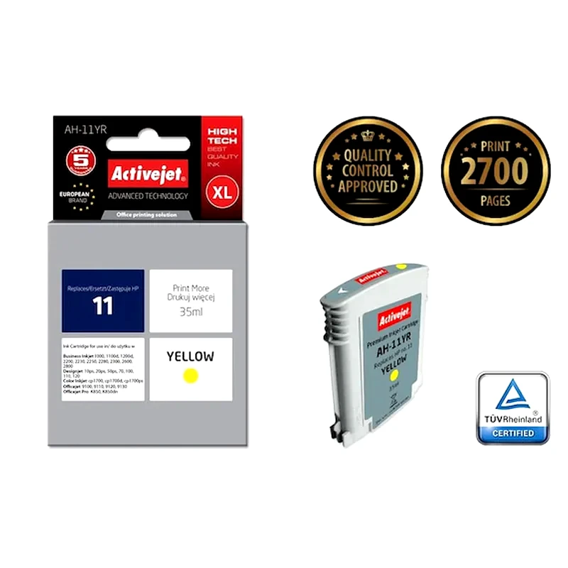 ACTIVEJET Συμβατό HP 11 Κίτρινο Μελάνι Εκτυπωτή C4838a