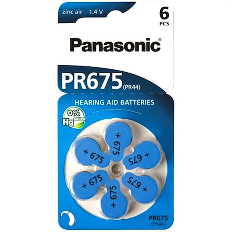 PANASONIC Panasonic Pr 675 Zinc Air 6 Pcs. Hearing Aid Cells