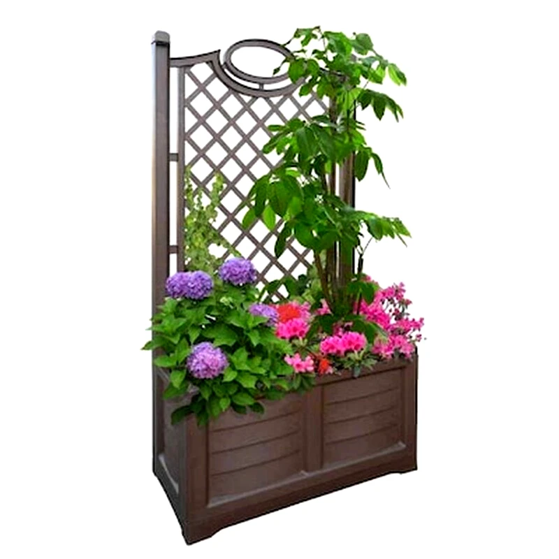 BAMA Bama Italy Θήκη Ζαρντινιέρας Βαρέως Τύπου 80x43x150cm 120lt Με Πέργολα Καφέ Σκούρο