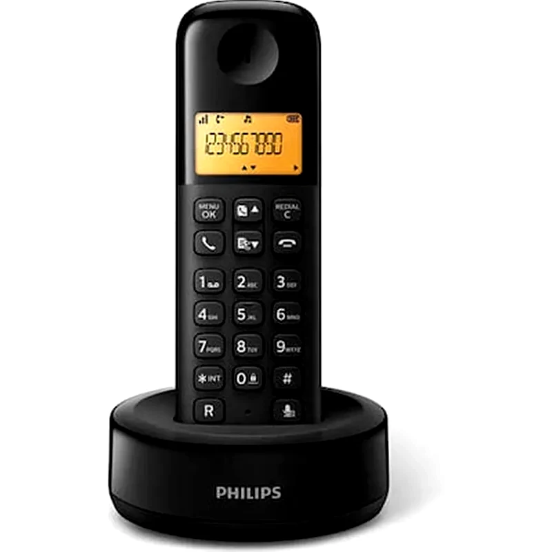 PHILIPS Ασύρματο Τηλέφωνο Philips D1601B/34 - Μαύρο