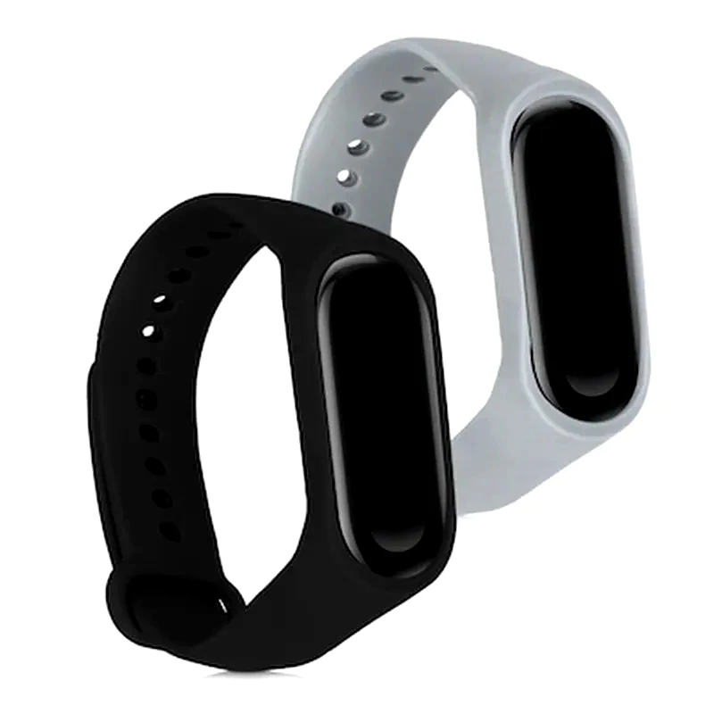 KWMOBILE Λουράκι KwMobile για Xiaomi Mi Band 3 - Μαύρο/Γκρι - 2τμχ