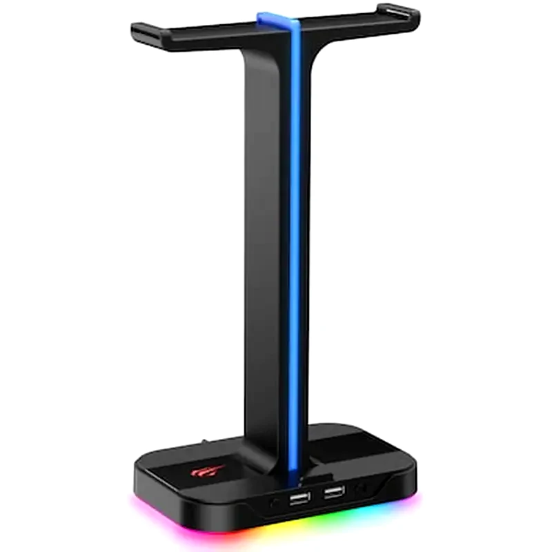 HAVIT Havit Th650 Rgb Headset Stand With Dual Hanger And 2 Usb Ports