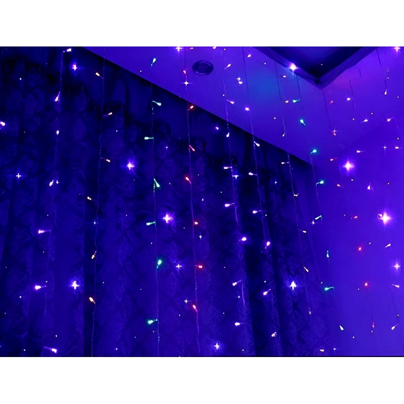 OEM Χριστουγεννιάτικα Λαμπάκια Κουρτίνα 304 Led 3m - Πολύχρωμα